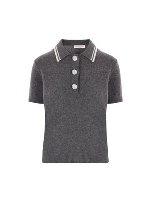 VALENTINO GARAVANI-Knit Polo Shirt-JOHN JULIA