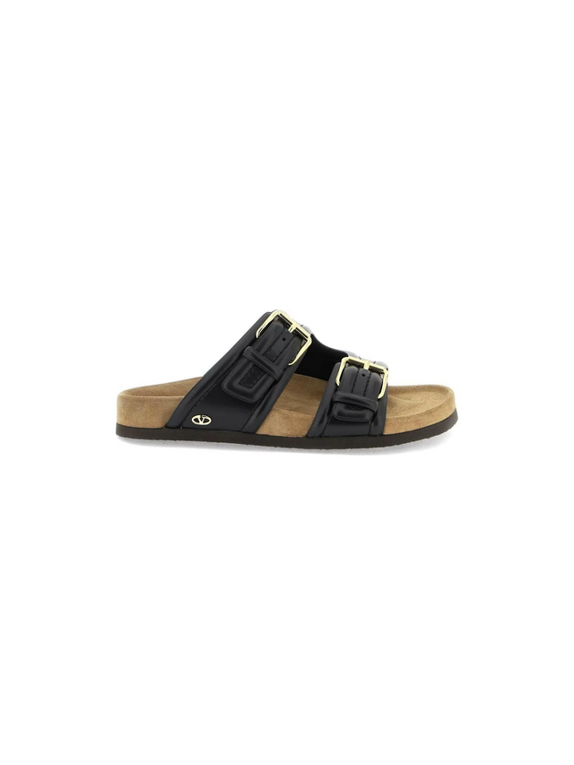 Leather Fussfriend Footbed Slides VALENTINO GARAVANI JOHN JULIA.