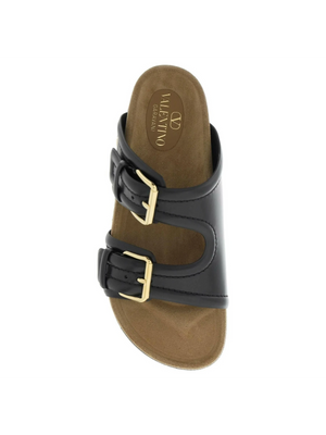 Leather Fussfriend Footbed Slides VALENTINO GARAVANI JOHN JULIA.