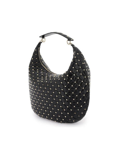 Rockstud Spike Leather Hobo Bag-Valentino Garavani-JOHN JULIA