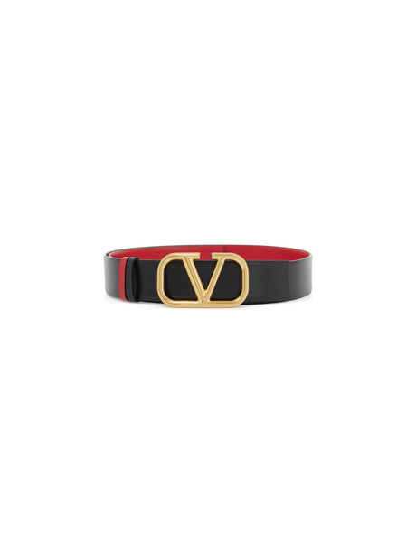 VALENTINO GARAVANI-Leather Vlogo Signature Reversible Belt -JOHN JULIA.