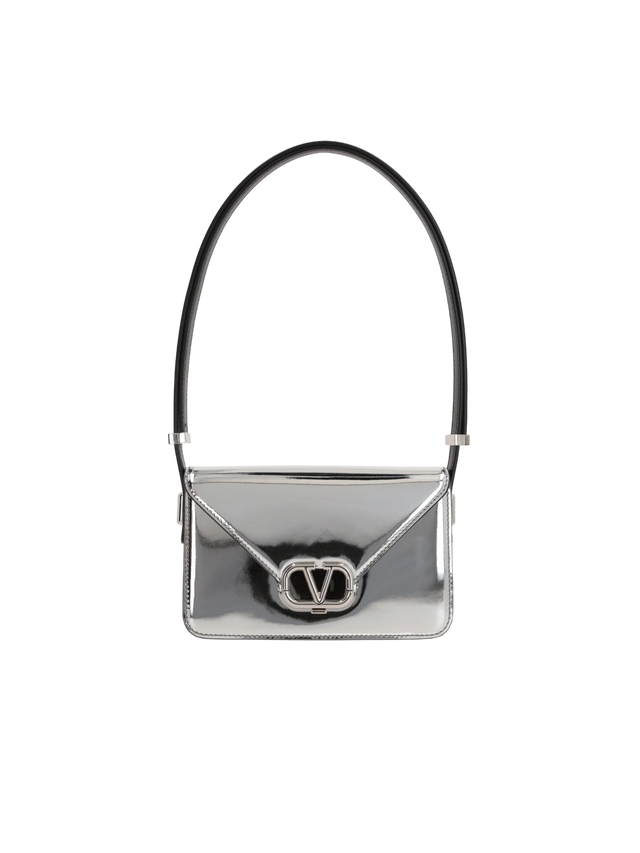 Letter Metallic Leather Shoulder Bag-VALENTINO GARAVANI-JOHN JULIA