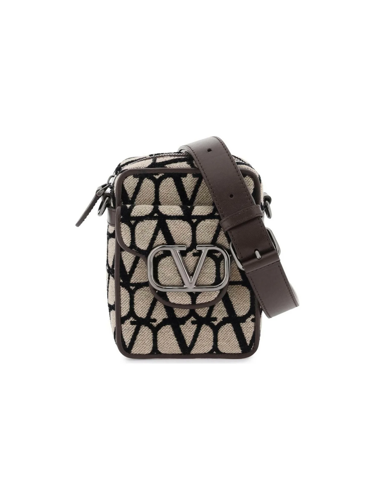 Beige Black Locò Toile Iconographe Crossbody Bag VALENTINO GARAVANI JOHN JULIA.