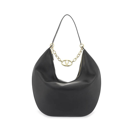 Maxi VLogo Leather Moon Hobo Bag.