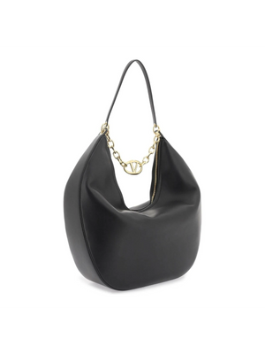 Maxi VLogo Leather Moon Hobo Bag.