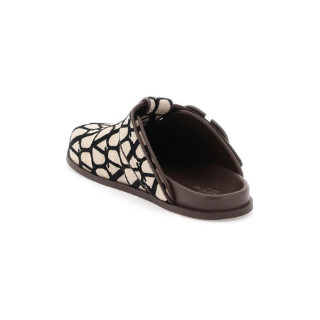 Natural Black VLogo Toile Iconographe Clogs VALENTINO GARAVANI JOHN JULIA.