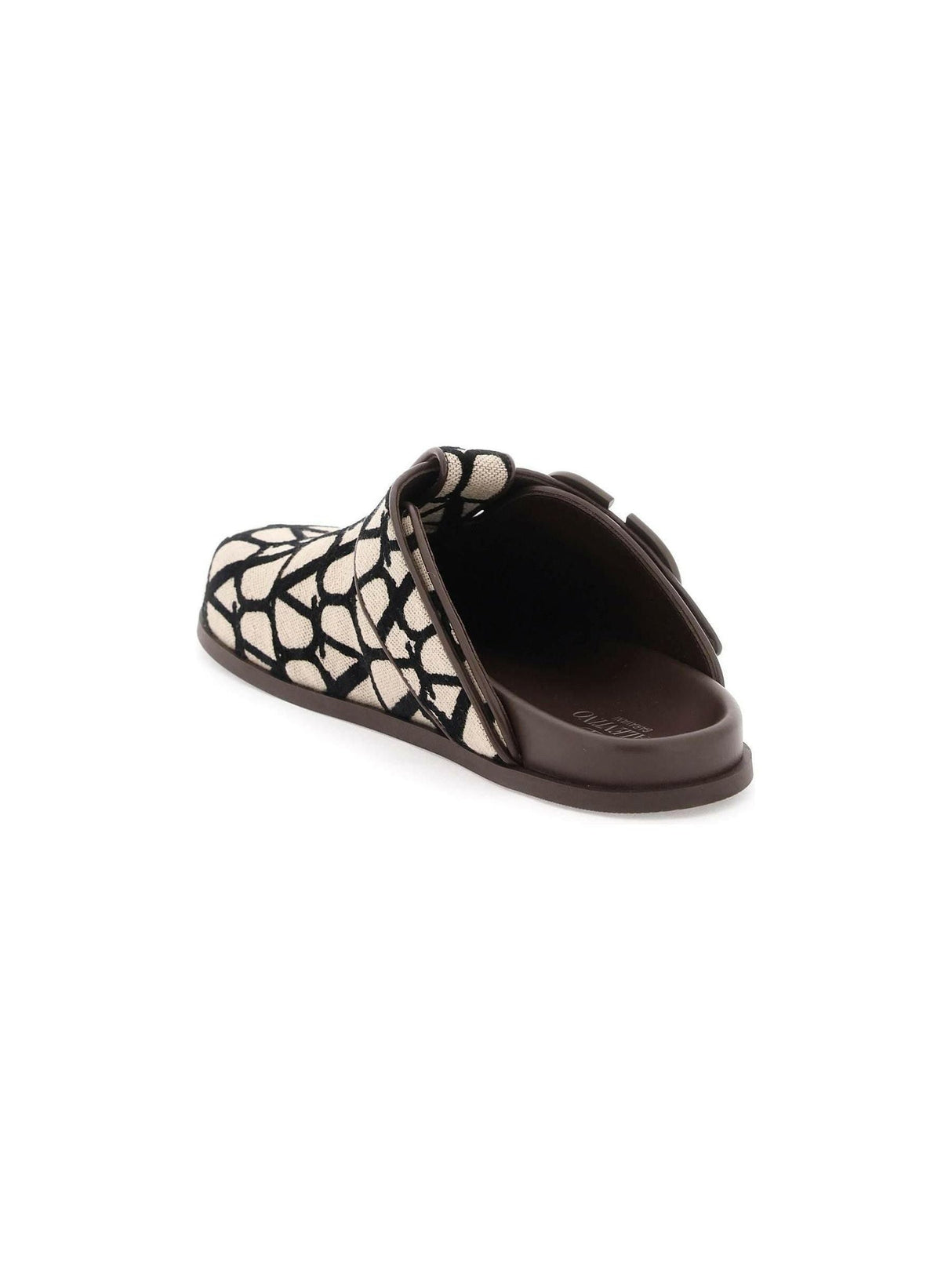 Natural Black VLogo Toile Iconographe Clogs VALENTINO GARAVANI JOHN JULIA.