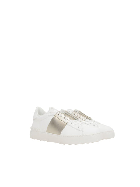 Open Smooth Leather Sneakers-VALENTINO GARAVANI-JOHN JULIA