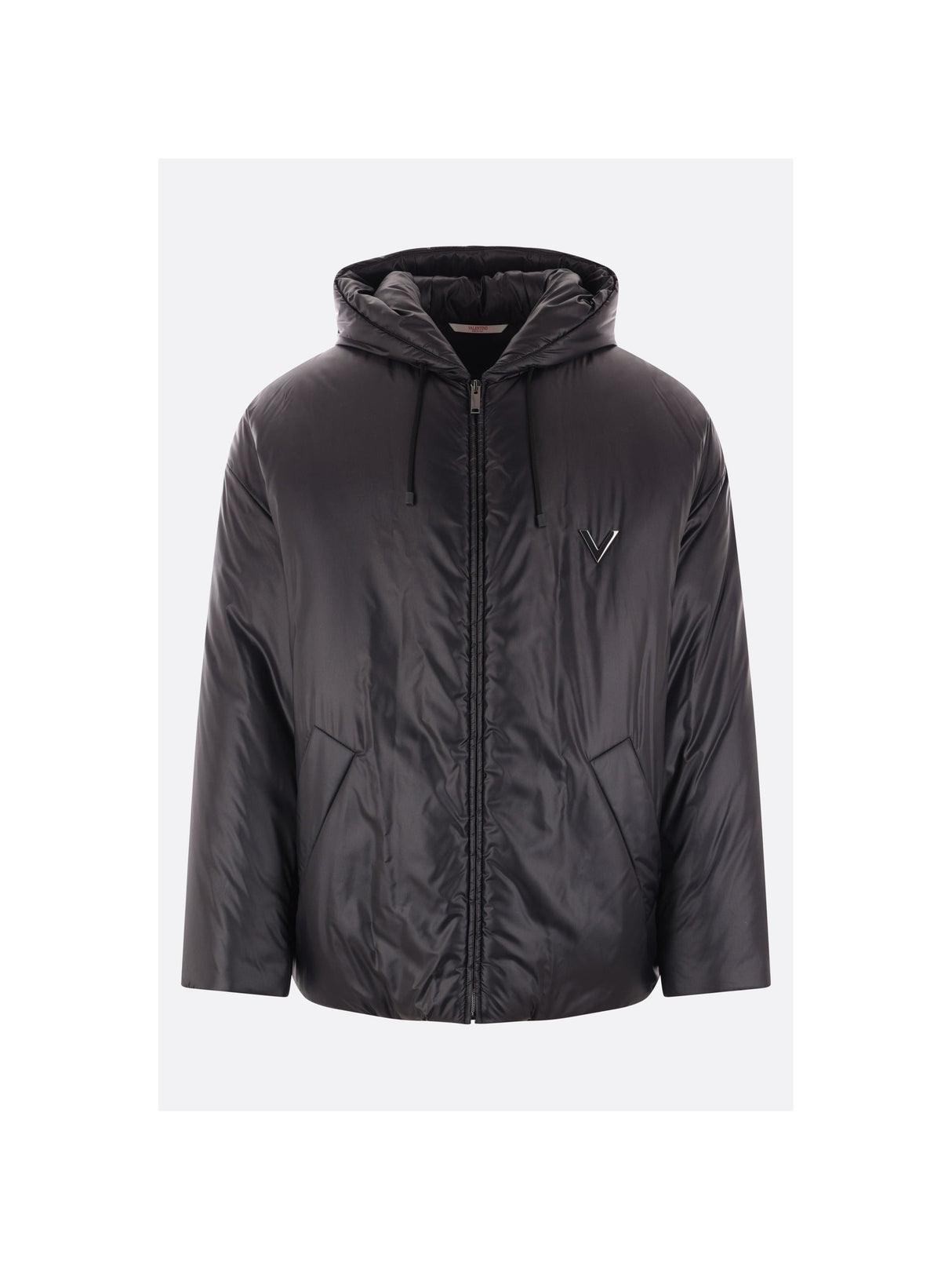 Padded Nylon Jacket With V Detail-VALENTINO GARAVANI-JOHN JULIA