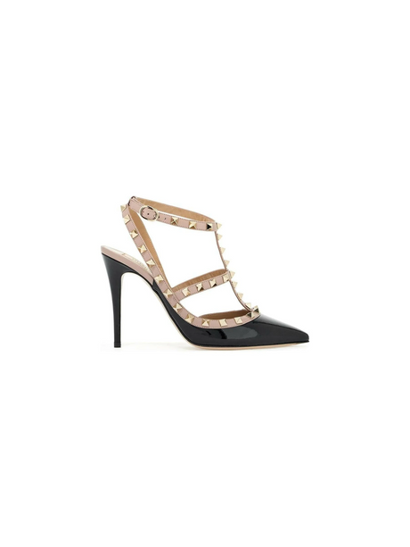 Patent Rockstud Ankle Strap 100mm Pumps.