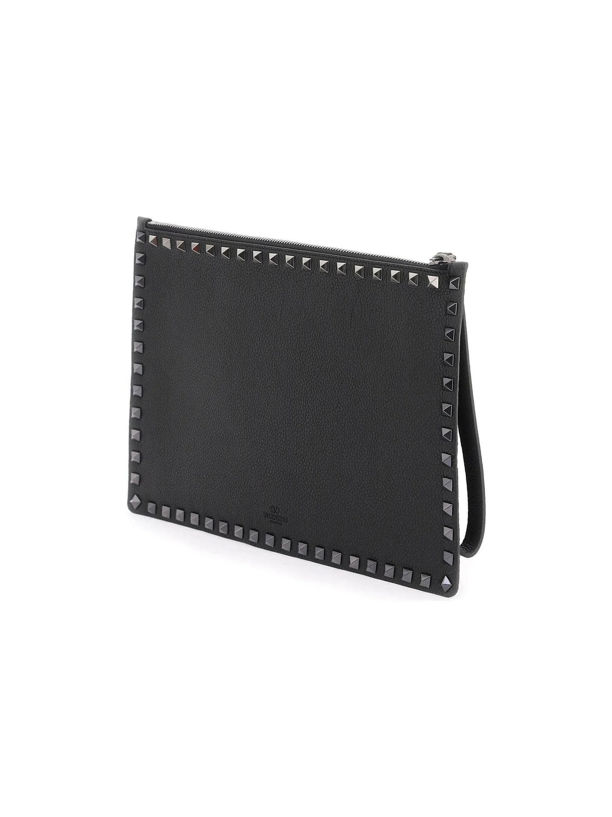 Rockstud Embellished Leather Pouch-Valentino Garavani-JOHN JULIA