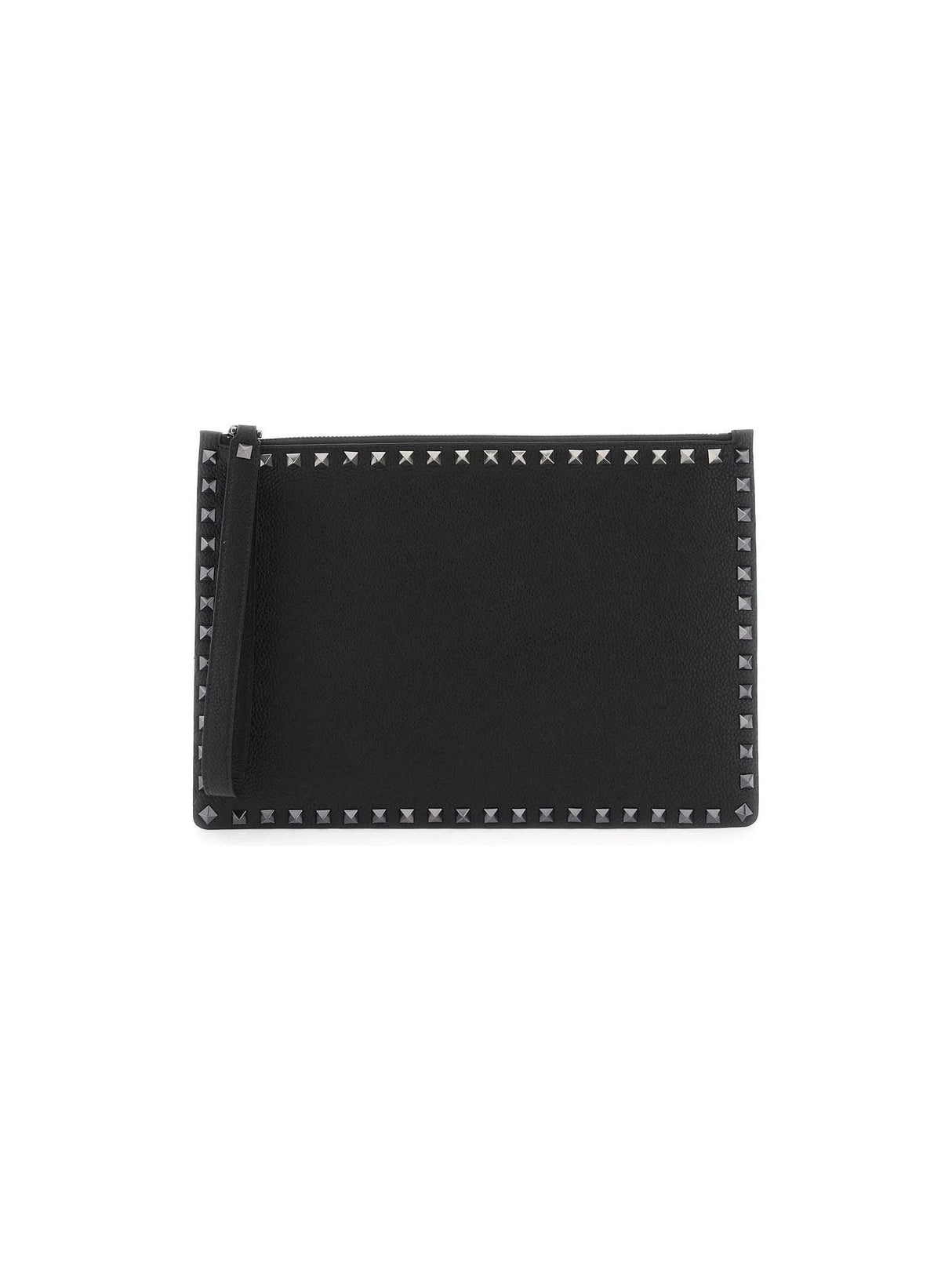 Rockstud Embellished Leather Pouch-Valentino Garavani-JOHN JULIA