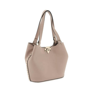 Poudre Small Rockstud Leather Tote Bag VALENTINO GARAVANI JOHN JULIA.