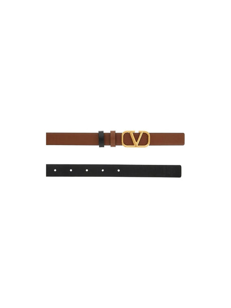 Reversible Vlogo Signature Leather Belt