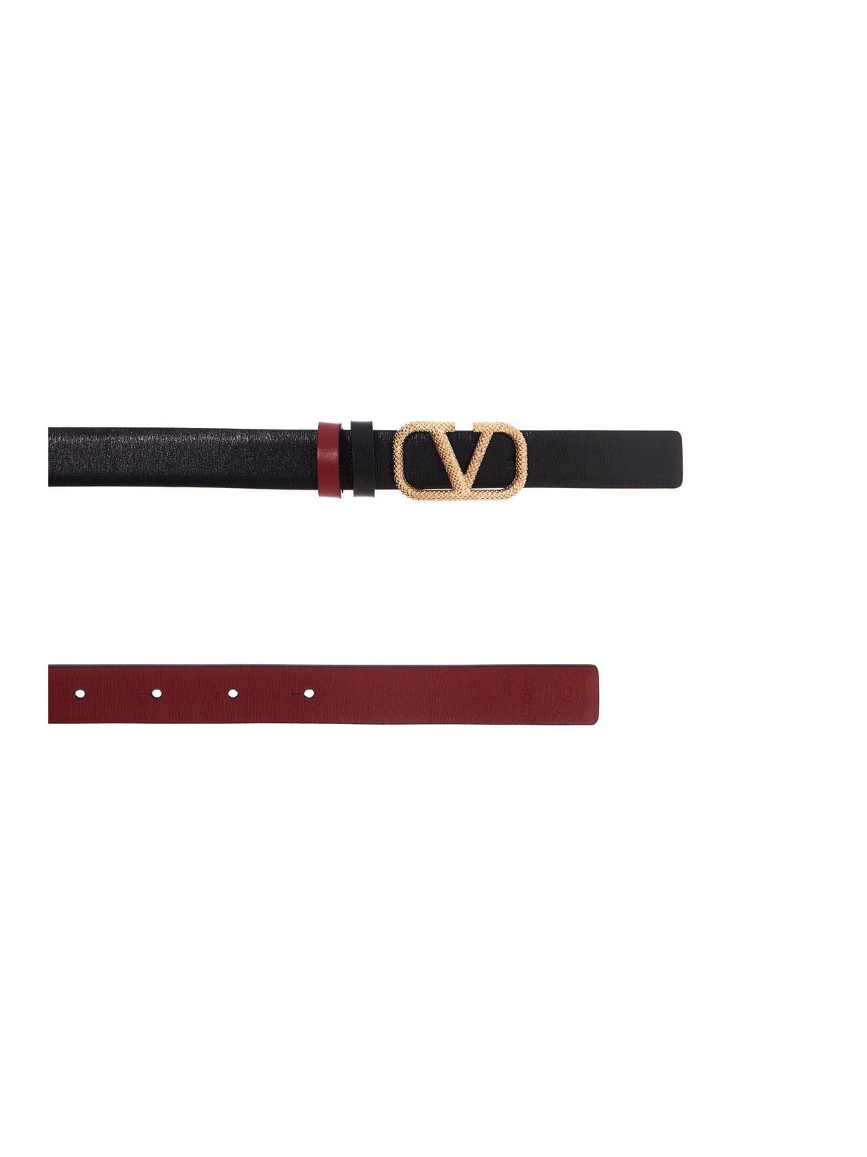 Reversible Vlogo Signature Leather Belt In