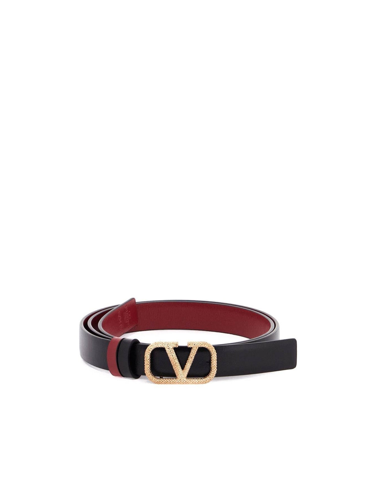 Reversible Vlogo Signature Leather Belt In