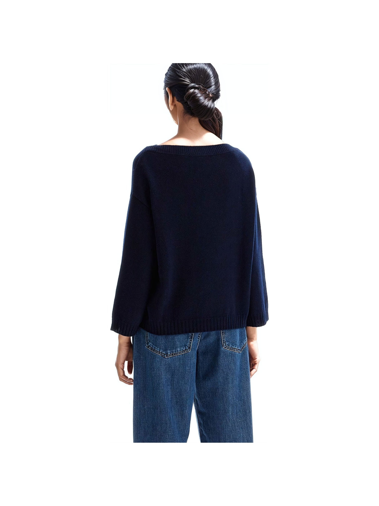 VALENTINO GARAVANI-Ribbed Cashmere V Boat Neck Sweater -JOHN JULIA.