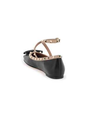 Rockstud Ankle Strap Ballet Flats.