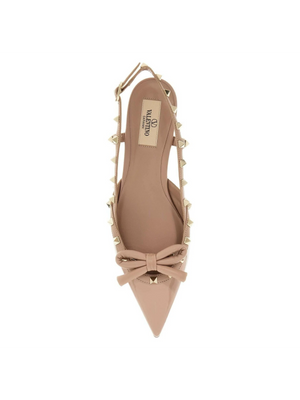 Rockstud Bow Slingback Ballerinas.