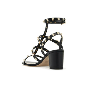 Rockstud City Block Heel Sandals.