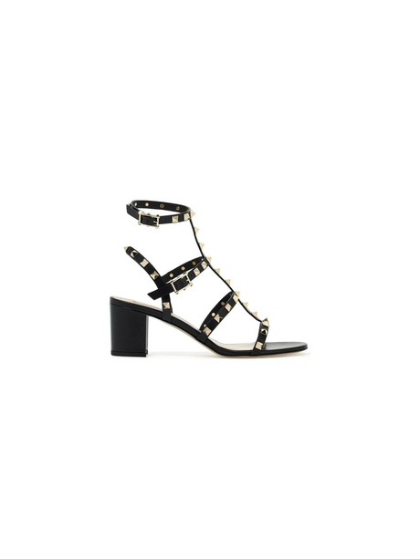 Rockstud City Block Heel Sandals.