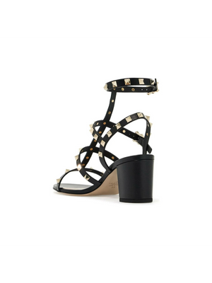 Rockstud City Block Heel Sandals.