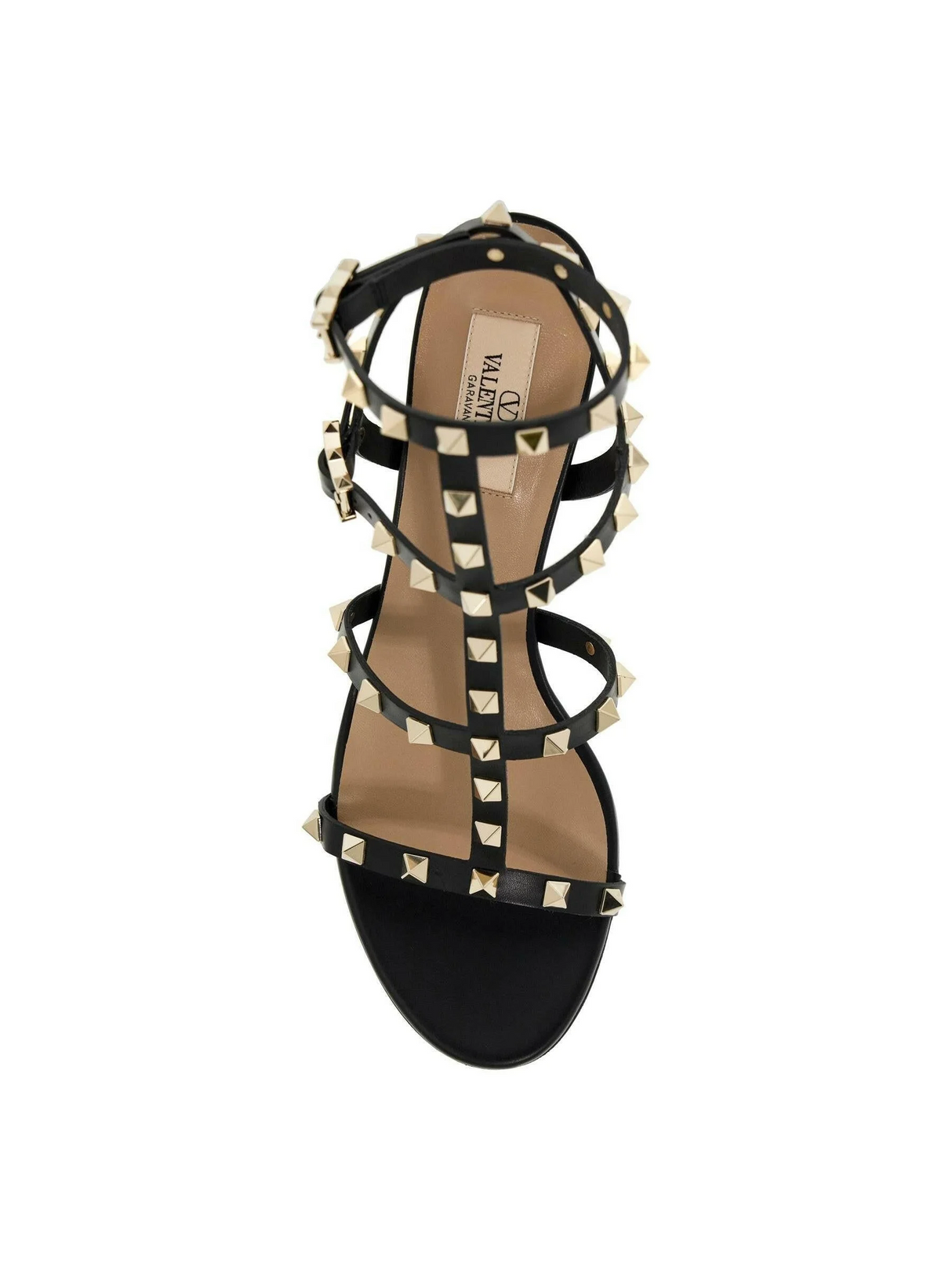 Rockstud City Block Heel Sandals.