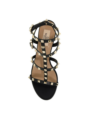 Rockstud City Block Heel Sandals.