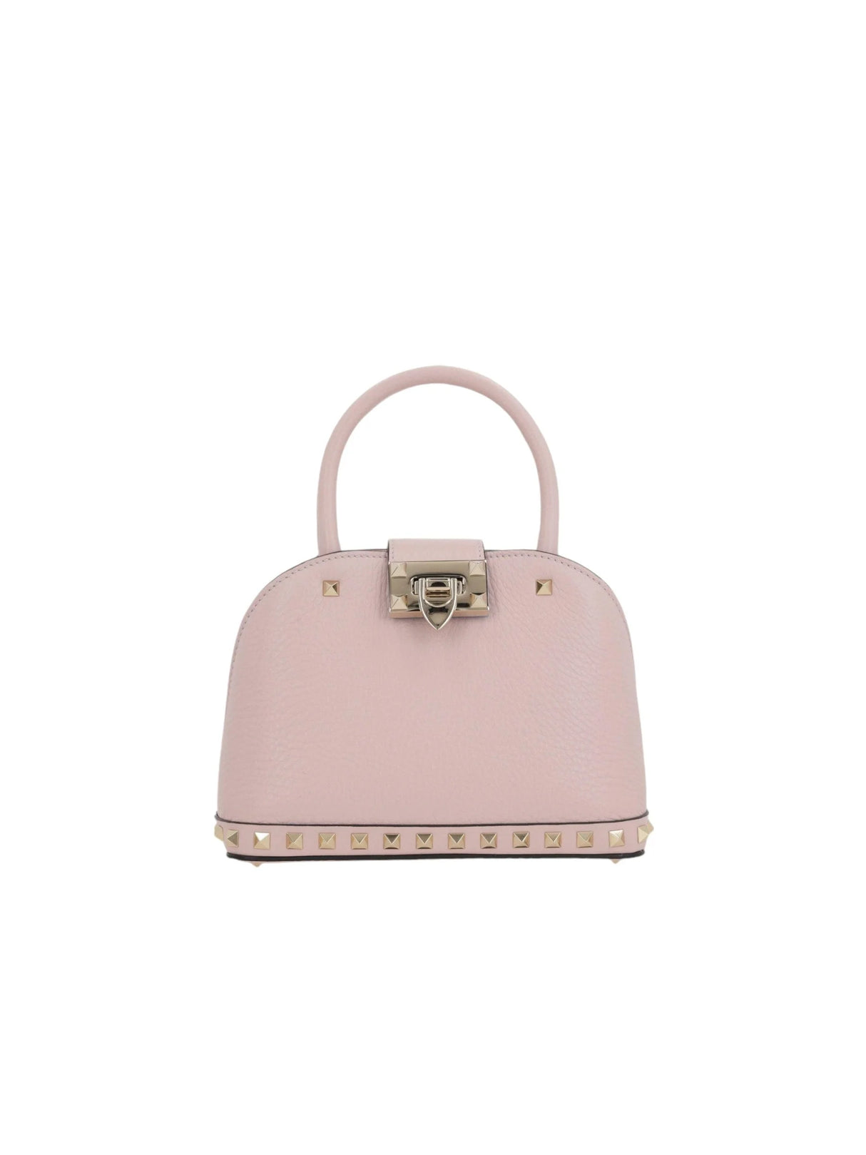 Rockstud Double Handbag In Grainy Leather-VALENTINO GARAVANI-JOHN JULIA