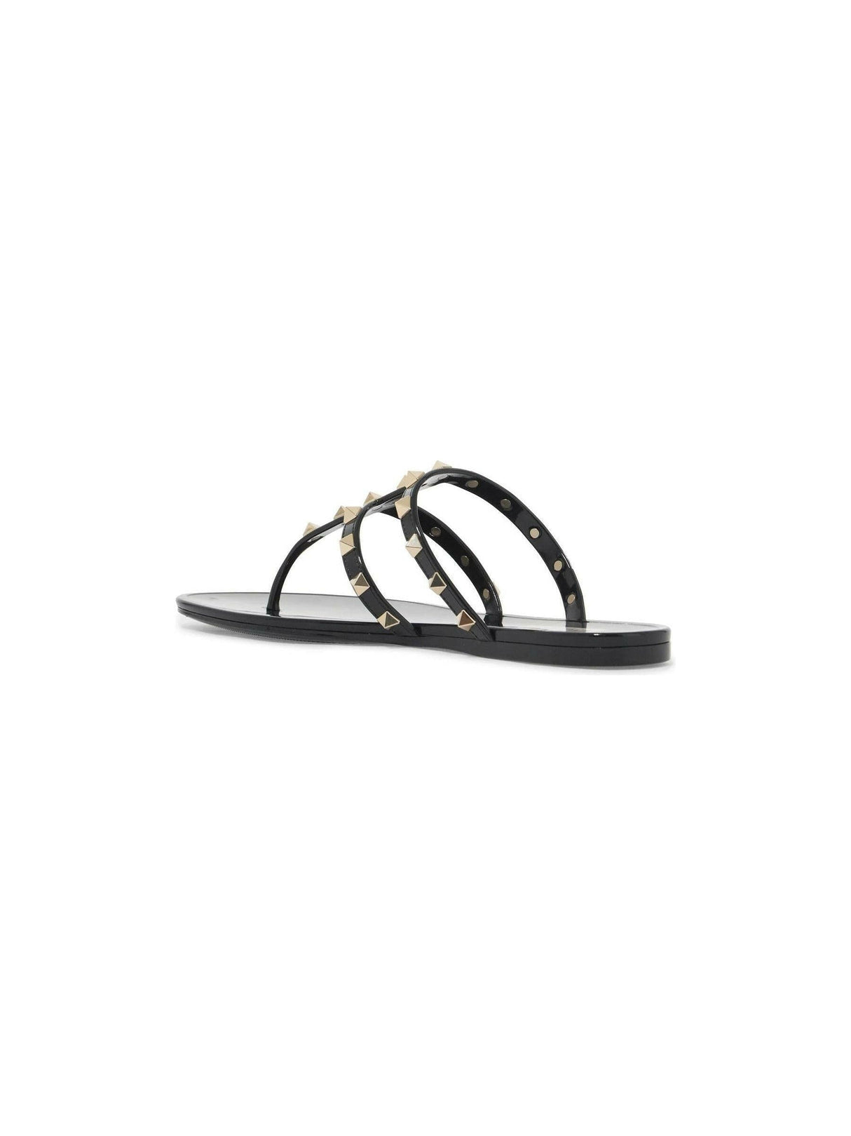 VALENTINO GARAVANI-Rockstud Flat Rubber Sandals-JOHN JULIA