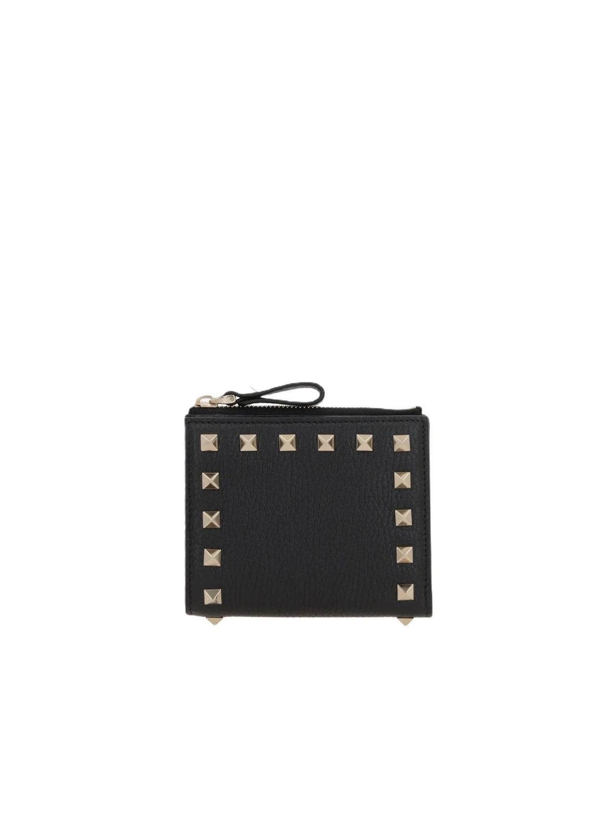 Rockstud Grainy Leather Compact Wallet-VALENTINO GARAVANI-JOHN JULIA