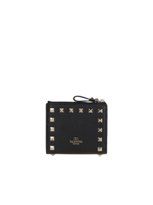 Rockstud Grainy Leather Compact Wallet-VALENTINO GARAVANI-JOHN JULIA