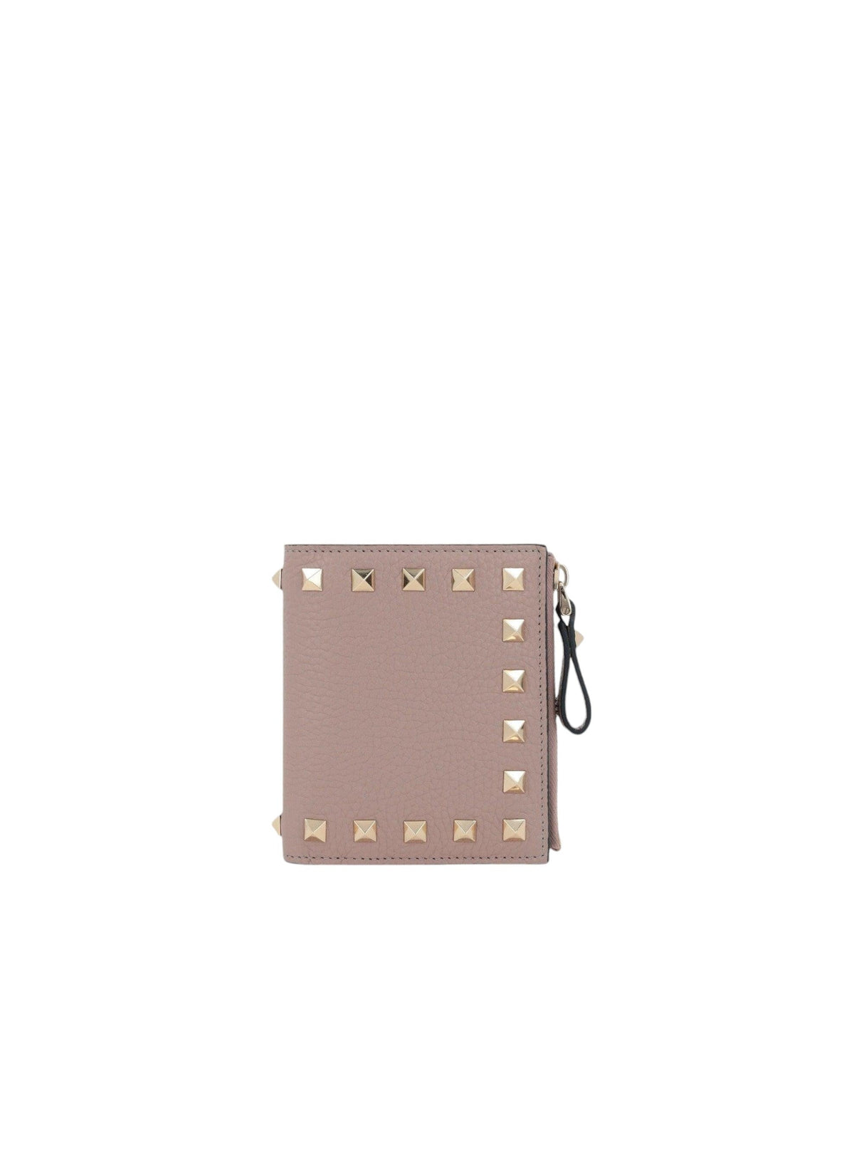 Rockstud Grainy Leather Compact Wallet-VALENTINO GARAVANI-JOHN JULIA