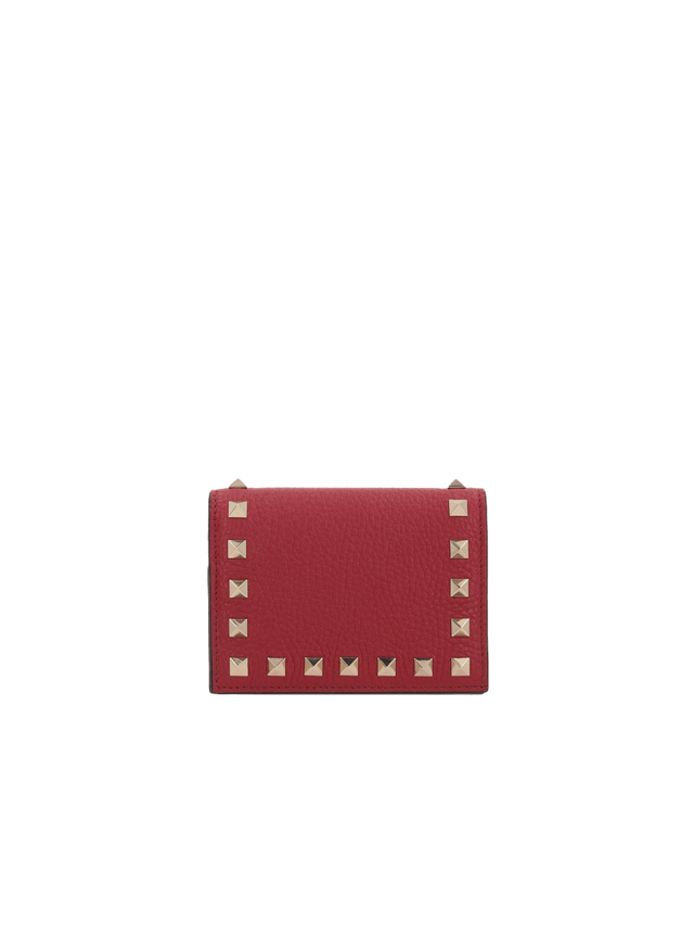 Rockstud Grainy Leather Flap Wallet-VALENTINO GARAVANI-JOHN JULIA