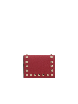 Rockstud Grainy Leather Flap Wallet-VALENTINO GARAVANI-JOHN JULIA