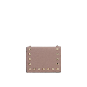 Rockstud Grainy Leather Flap Wallet-VALENTINO GARAVANI-JOHN JULIA