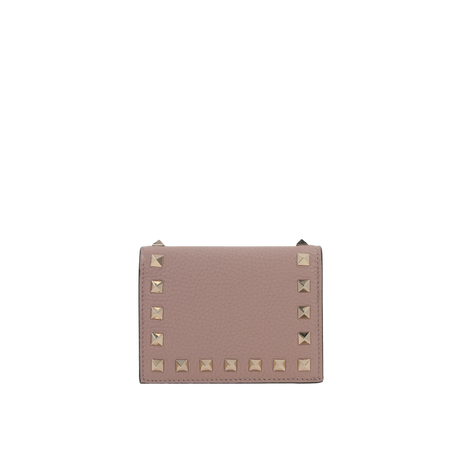 Rockstud Grainy Leather Flap Wallet-VALENTINO GARAVANI-JOHN JULIA