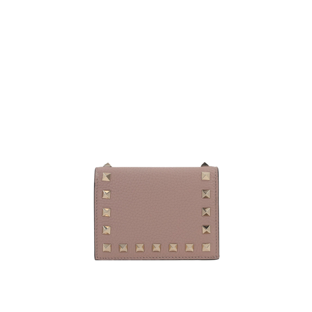 Rockstud Grainy Leather Flap Wallet-VALENTINO GARAVANI-JOHN JULIA