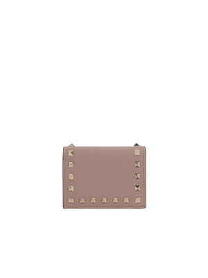 Rockstud Grainy Leather Flap Wallet-VALENTINO GARAVANI-JOHN JULIA