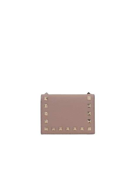 Rockstud Grainy Leather Flap Wallet-VALENTINO GARAVANI-JOHN JULIA