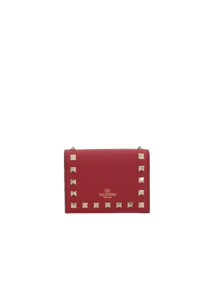 Rockstud Grainy Leather Flap Wallet-VALENTINO GARAVANI-JOHN JULIA