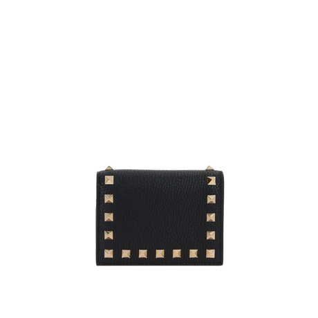 Rockstud Grainy Leather Flap Wallet-VALENTINO GARAVANI-JOHN JULIA