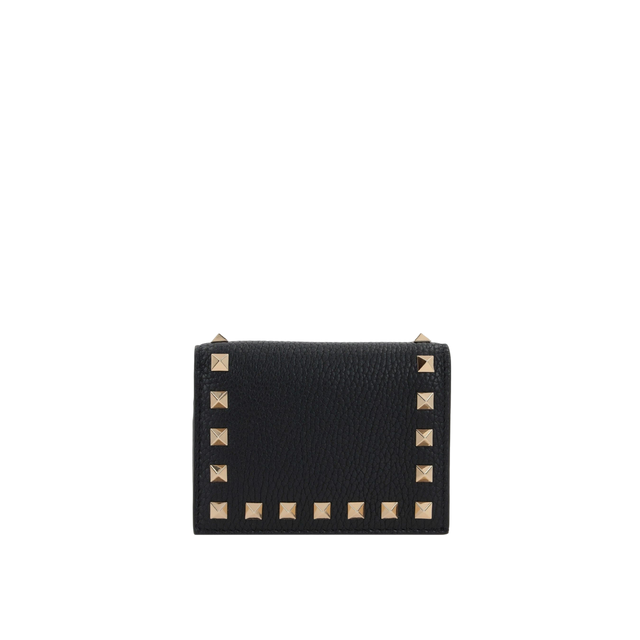 Rockstud Grainy Leather Flap Wallet-VALENTINO GARAVANI-JOHN JULIA