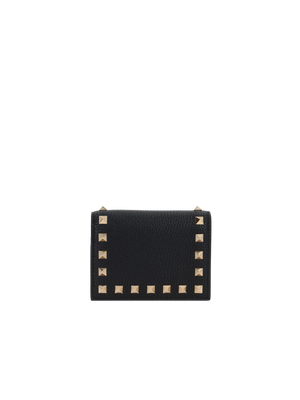 Rockstud Grainy Leather Flap Wallet-VALENTINO GARAVANI-JOHN JULIA