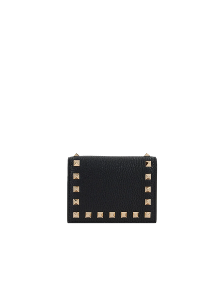 Rockstud Grainy Leather Flap Wallet-VALENTINO GARAVANI-JOHN JULIA