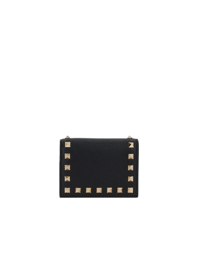 Rockstud Grainy Leather Flap Wallet-VALENTINO GARAVANI-JOHN JULIA