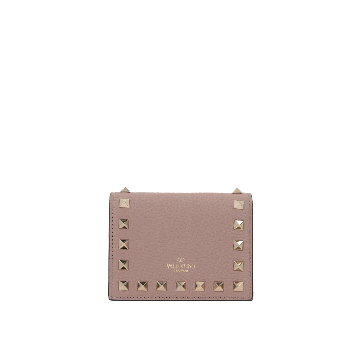 Rockstud Grainy Leather Flap Wallet-VALENTINO GARAVANI-JOHN JULIA