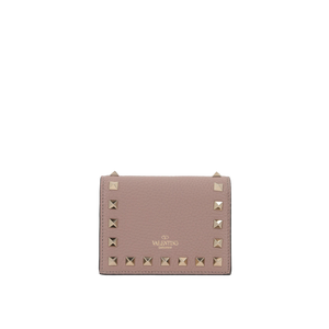 Rockstud Grainy Leather Flap Wallet-VALENTINO GARAVANI-JOHN JULIA