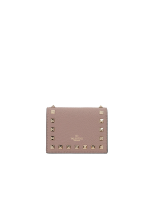 Rockstud Grainy Leather Flap Wallet-VALENTINO GARAVANI-JOHN JULIA