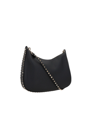 Rockstud Grainy Leather Hobo Bag-VALENTINO GARAVANI-JOHN JULIA